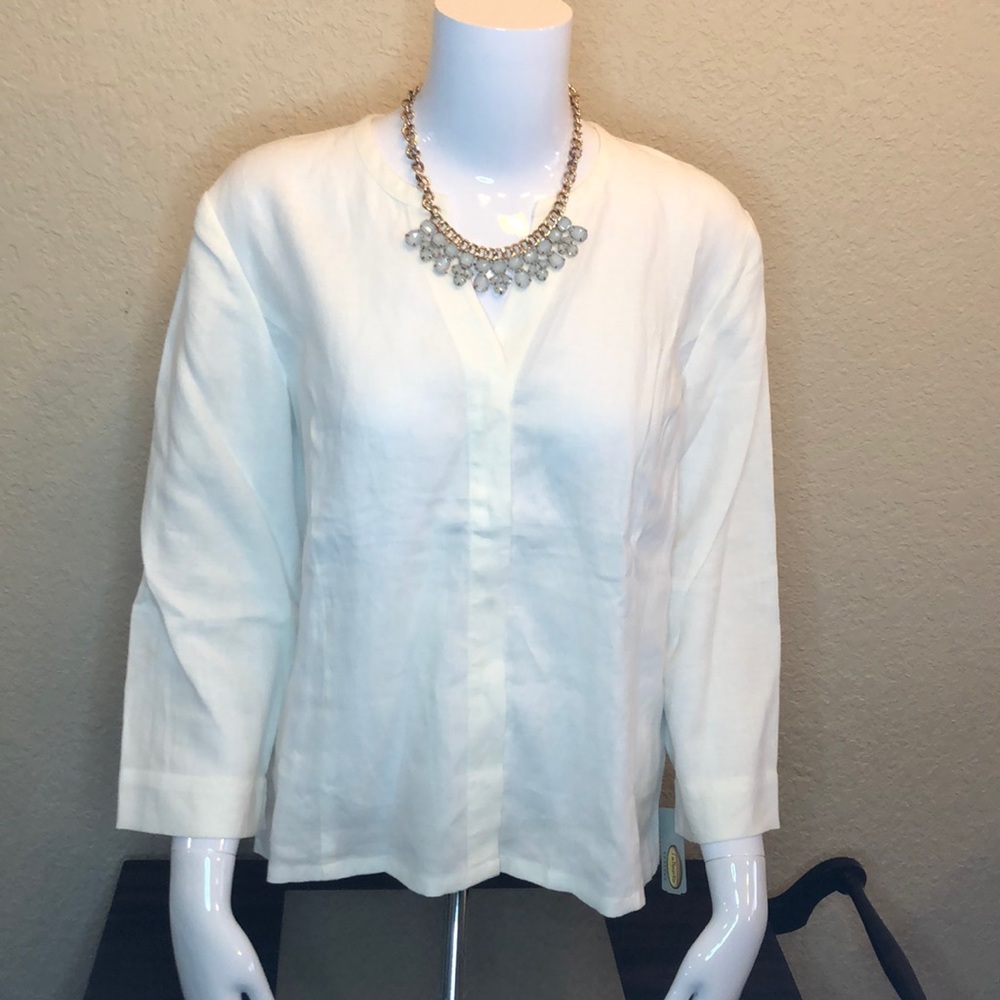 NEW Talbots 100% Linen Top